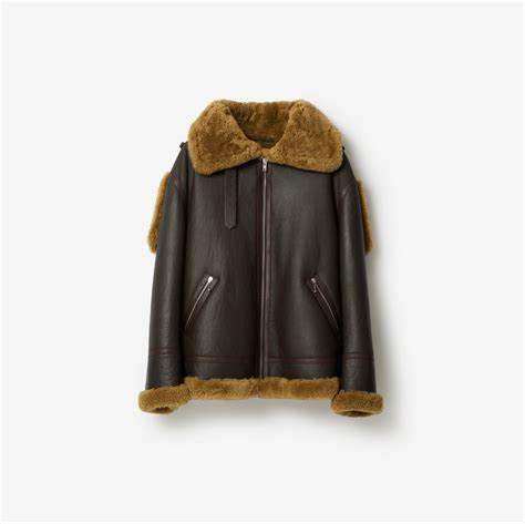 burberry brit shearling collar coat|burberry aviator jacket otter.